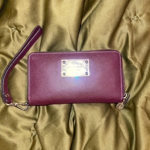 Michael Kors Red Zippered Wallet